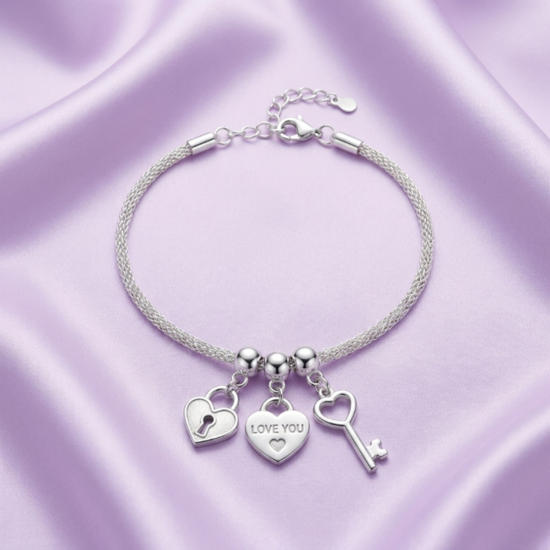 Pulseira patuá amor com berloques