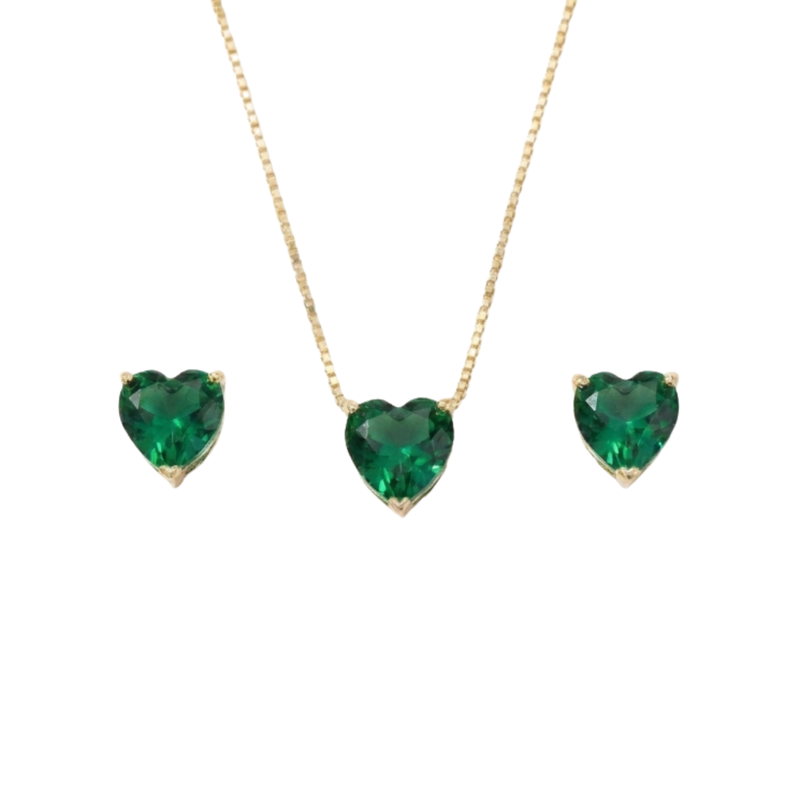 Kit verde turmalina dourado