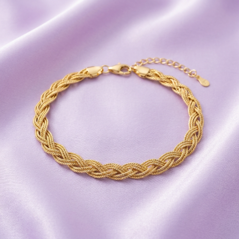 Pulseira cinco fios dourada