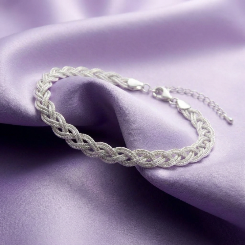 Pulseira cinco fios prata