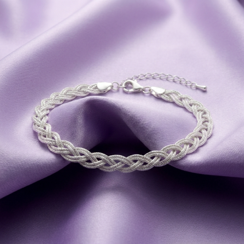 Pulseira cinco fios prata
