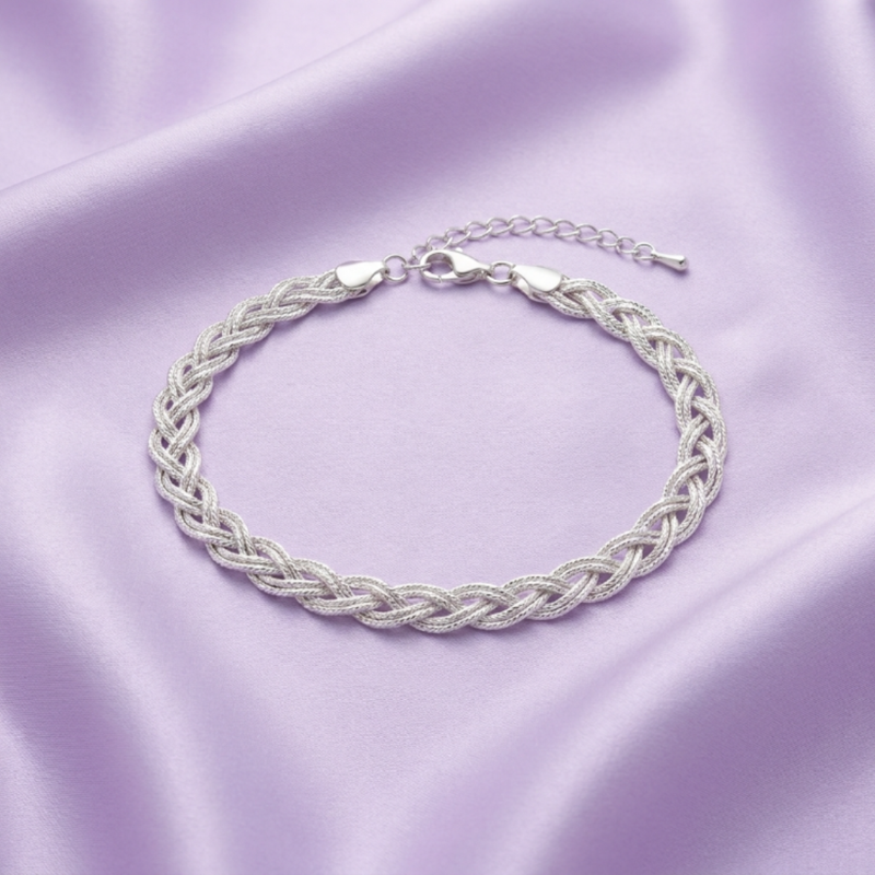 Pulseira cinco fios prata